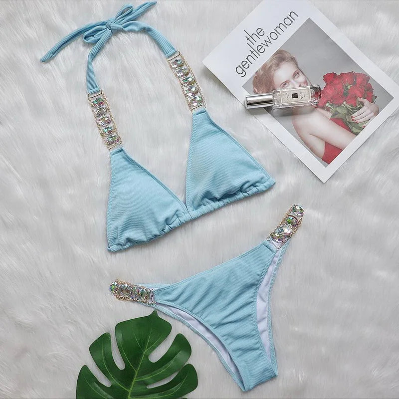 Luxus Bikini mit Strass – Push-Up Bandage Set von Para Praia
